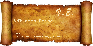 Vértes Emese névjegykártya